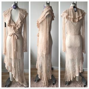 NWT AFRM Blush Asymmetrical Lace Dress